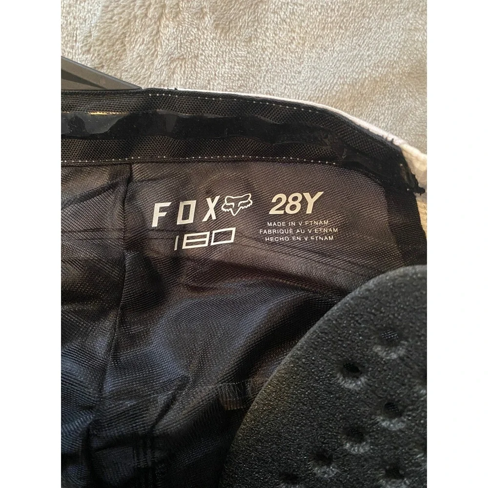 Fox Racing Pants Youth 28Y Black White 180 Motocross Dirt Bike Racing Gear